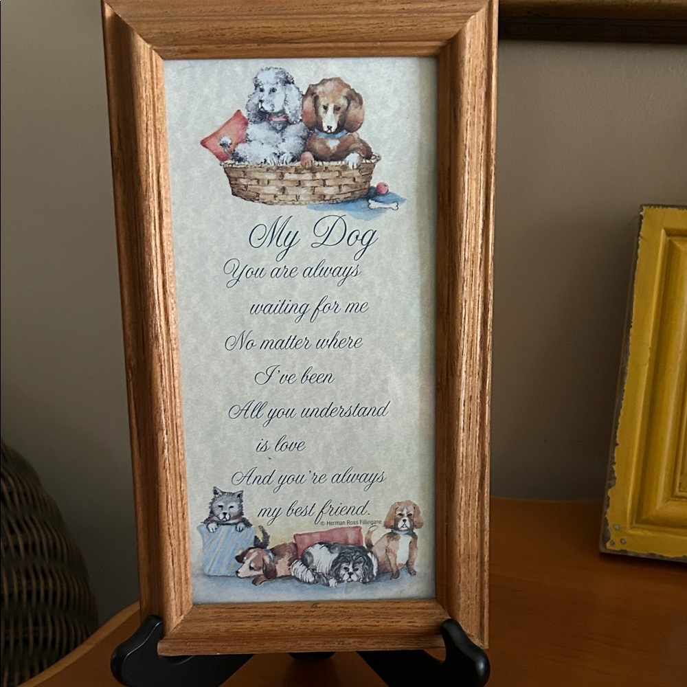 Wooden Framed Dog Poem Art